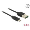 Delock Kabel EASY-USB 2.0 Typ-A Stecker - EASY-USB 2.0 Typ Micro-B Stecker 0,2 m schwarz