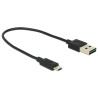 Delock Kabel EASY-USB 2.0 Typ-A Stecker - EASY-USB 2.0 Typ Micro-B Stecker 0,2 m schwarz