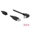 Delock Kabel USB 2.0 Typ-A Stecker - USB 2.0 Typ-B Stecker gewinkelt 0,5 m schwarz