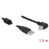 Delock Kabel USB 2.0 Typ-A Stecker - USB 2.0 Typ-B Stecker gewinkelt 1,5 m schwarz