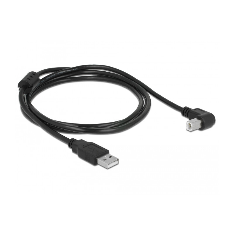 Delock Kabel USB 2.0 Typ-A Stecker - USB 2.0 Typ-B Stecker gewinkelt 1,5 m schwarz