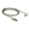 Delock Kabel USB 2.0 Typ-A Stecker - USB 2.0 Typ-B Stecker gewinkelt 2,0 m transparent