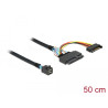 Delock Kabel SFF-8643 Stecker - U.2 SFF-8639 Buchse + SATA Stromanschluss 50 cm