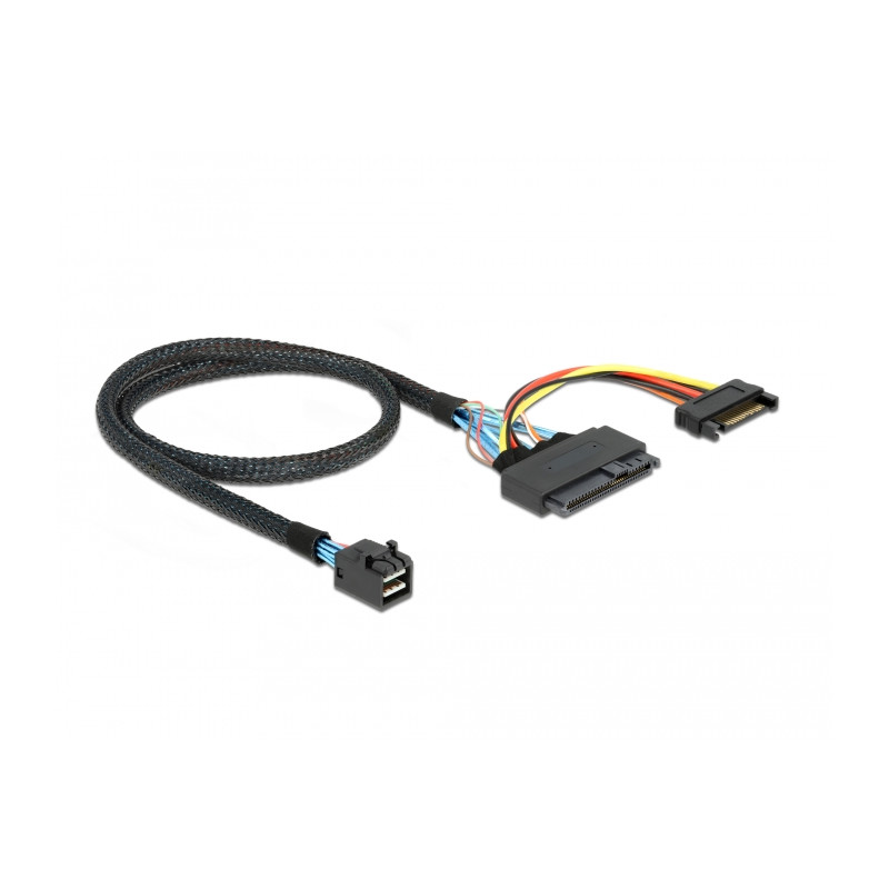 Delock Kabel SFF-8643 Stecker - U.2 SFF-8639 Buchse + SATA Stromanschluss 50 cm