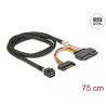 Delock Kabel SFF-8643 Stecker - U.2 SFF-8639 Buchse + SATA Stromanschluss 75 cm