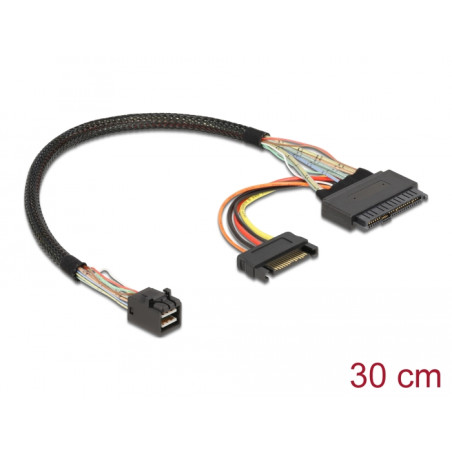 Delock Kabel SFF-8643 Stecker - U.2 SFF-8639 Buchse + SATA Stromanschluss 30 cm