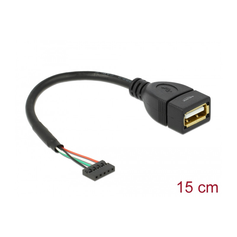 Delock Kabel USB 2.0 Pfostenbuchse 2,00 mm 5 Pin - USB 2.0 Typ-A Buchse 15 cm