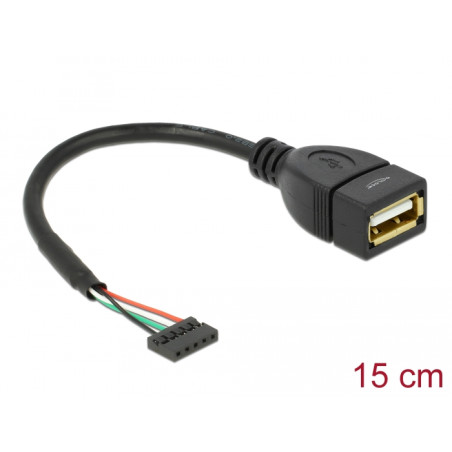 Delock Kabel USB 2.0 Pfostenbuchse 2,00 mm 5 Pin - USB 2.0 Typ-A Buchse 15 cm