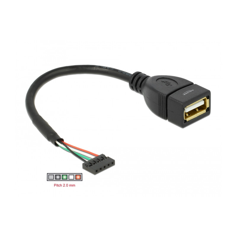 Delock Kabel USB 2.0 Pfostenbuchse 2,00 mm 5 Pin - USB 2.0 Typ-A Buchse 15 cm