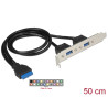 Delock Slotblech 1 x 19 Pin USB 3.0 Pfostenbuchse intern - 2 x USB 3.0 Typ-A Buchse extern