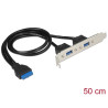 Delock Slotblech 1 x 19 Pin USB 3.0 Pfostenbuchse intern - 2 x USB 3.0 Typ-A Buchse extern