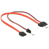 Delock Kabel SATA 6 Gb/s 7 Pin Buchse + Micro Fit 3.0 4 Pin Strom Stecker - Slim SATA 13 Pin Buchse 30 cm