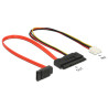 Delock Kabel SATA 6 Gb/s 7 Pin Buchse + Floppy 4 Pin Strom Buchse (5 V + 12 V) - SATA 22 Pin Buchse gerade 30 cm