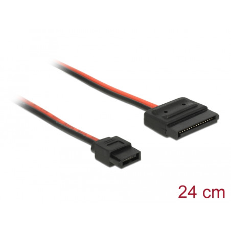Delock Kabel Power SATA 15 Pin Buchse - Power Slim SATA 6 Pin Buchse (5 V) 24 cm