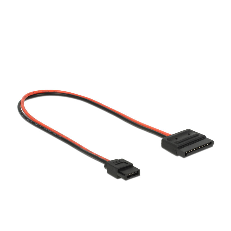 Delock Kabel Power SATA 15 Pin Buchse - Power Slim SATA 6 Pin Buchse (5 V) 24 cm