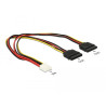 Delock Kabel Power Floppy 4 Pin Buchse - 2 x SATA 15 Pin Buchse 30 cm