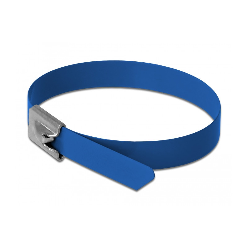 Delock Edelstahlkabelbinder L 200 x B 7,9 mm blau 10 Stück