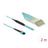 Delock LWL Kabel MPO Buchse zu 6 x LC Duplex Stecker, Multimode OM3, 50/125 µm, 2 m