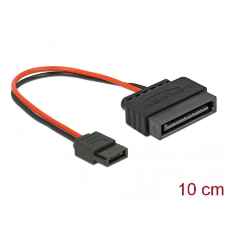 Delock Kabel Power SATA 15 Pin Stecker - Power Slim SATA 6 Pin Buchse 10 cm