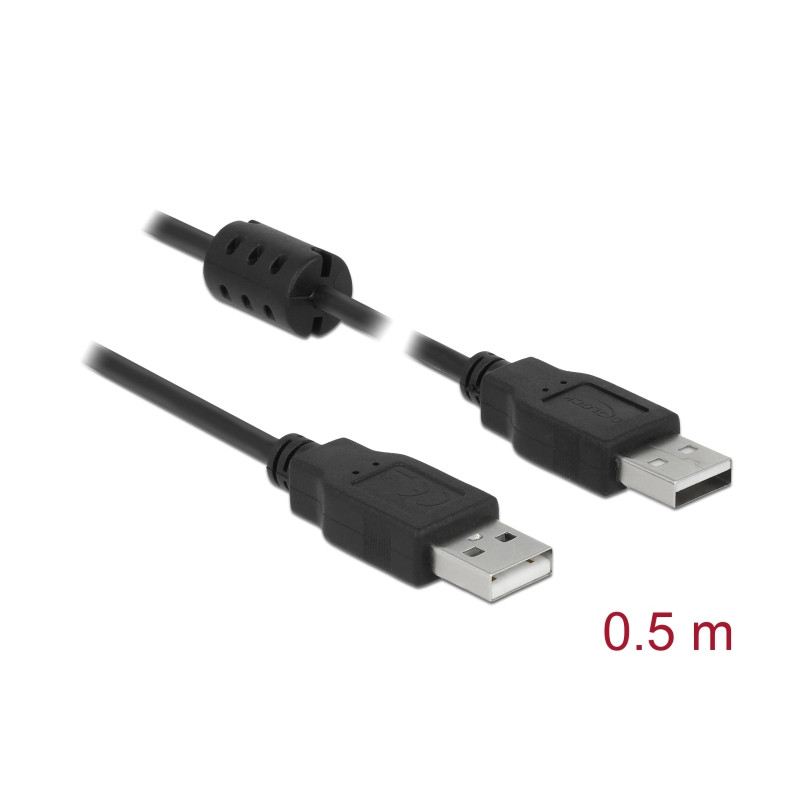 Delock Kabel USB 2.0 Typ-A Stecker - USB 2.0 Typ-A Stecker 0,5 m schwarz