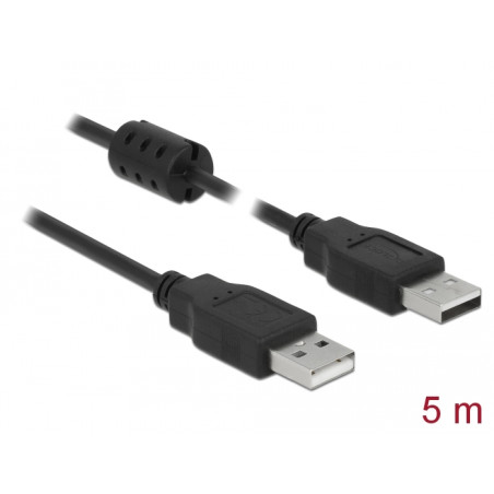 Delock Kabel USB 2.0 Typ-A Stecker - USB 2.0 Typ-A Stecker 5,0 m schwarz