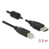 Delock Kabel USB 2.0 Typ-A Stecker - USB 2.0 Typ-B Stecker 0,5 m schwarz