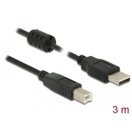 Delock Kabel USB 2.0 Typ-A Stecker - USB 2.0 Typ-B Stecker 3,0 m schwarz