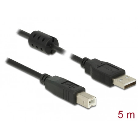 Delock Kabel USB 2.0 Typ-A Stecker - USB 2.0 Typ-B Stecker 5,0 m schwarz