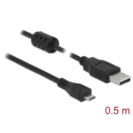 Delock Kabel USB 2.0 Typ-A Stecker - USB 2.0 Micro-B Stecker 0,5 m schwarz