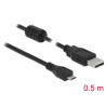 Delock Kabel USB 2.0 Typ-A Stecker - USB 2.0 Micro-B Stecker 0,5 m schwarz