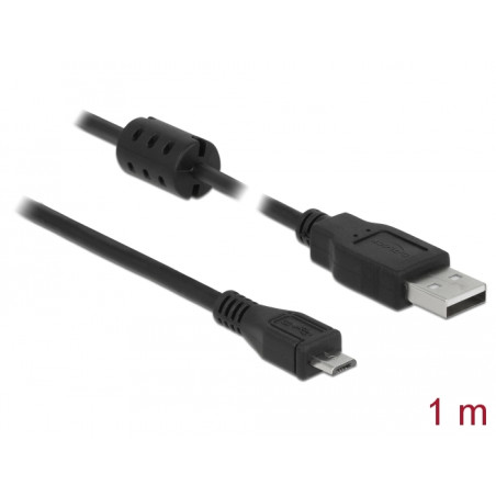 Delock Kabel USB 2.0 Typ-A Stecker - USB 2.0 Micro-B Stecker 1,0 m schwarz