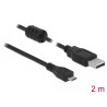 Delock Kabel USB 2.0 Typ-A Stecker - USB 2.0 Micro-B Stecker 2,0 m schwarz