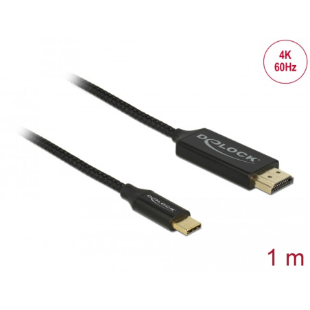Delock USB Kabel Type-C zu HDMI (DP Alt Mode) 4K 60 Hz 1 m koaxial