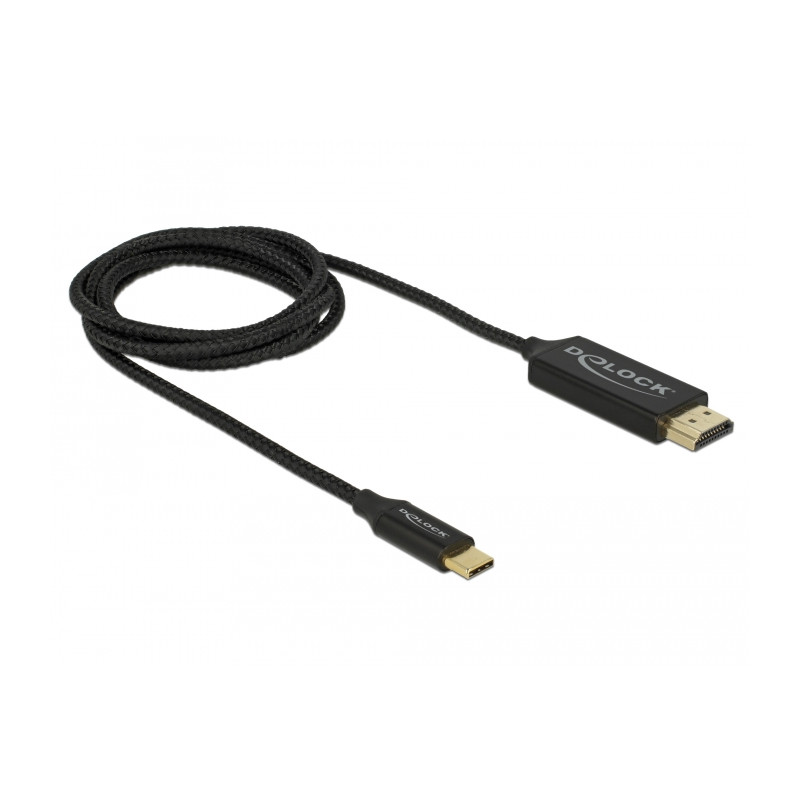Delock USB Kabel Type-C zu HDMI (DP Alt Mode) 4K 60 Hz 1 m koaxial