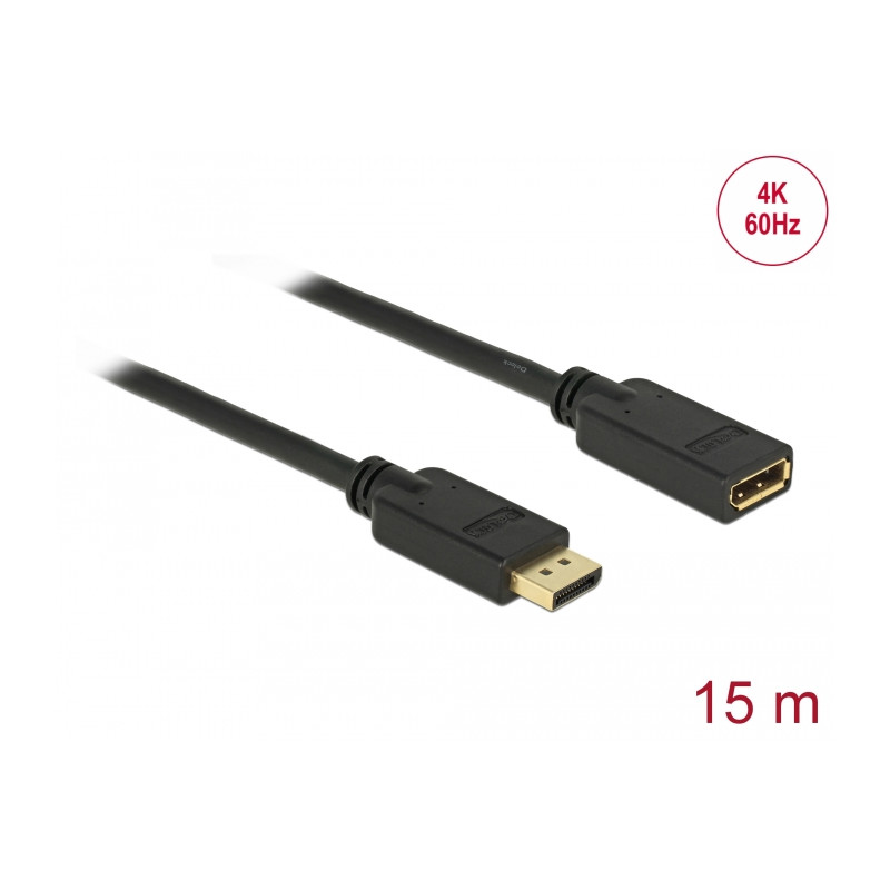 Delock DisplayPort 1.2 Verlängerungskabel 4K 60 Hz 15 m