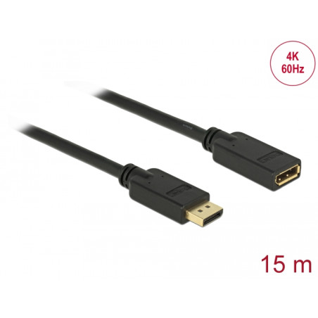 Delock DisplayPort 1.2 Verlängerungskabel 4K 60 Hz 15 m