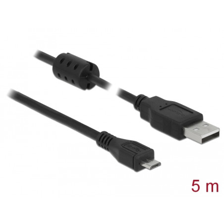 Delock Kabel USB 2.0 Typ-A Stecker - USB 2.0 Micro-B Stecker 5,0 m schwarz