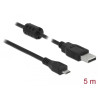 Delock Kabel USB 2.0 Typ-A Stecker - USB 2.0 Micro-B Stecker 5,0 m schwarz