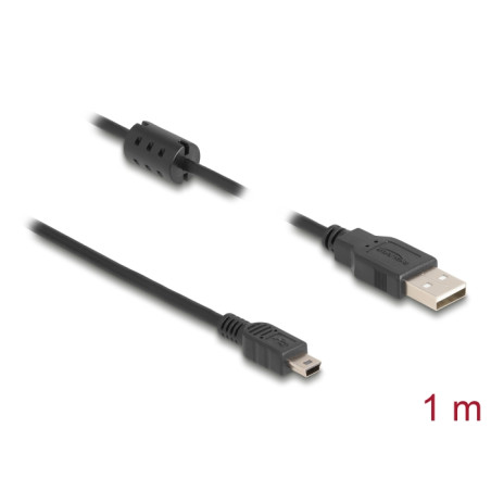 Delock Kabel USB 2.0 Typ-A Stecker - USB 2.0 Mini-B Stecker 1,0 m schwarz