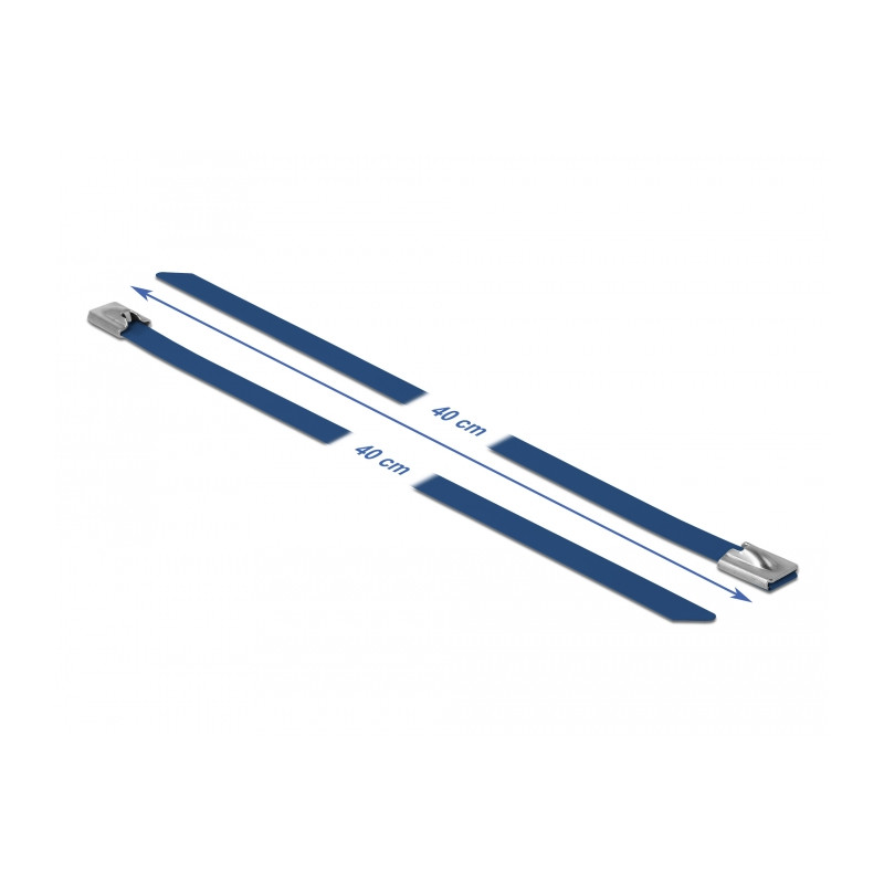 Delock Edelstahlkabelbinder L 400 x B 7,9 mm blau 10 Stück
