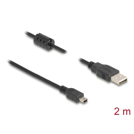 Delock Kabel USB 2.0 Typ-A Stecker - USB 2.0 Mini-B Stecker 2,0 m schwarz