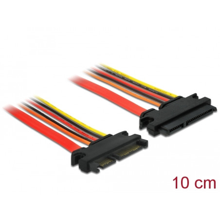 Delock Verlängerungskabel SATA 6 Gb/s 22 Pin Stecker - SATA 22 Pin Buchse (3,3 V + 5 V + 12 V) 10 cm
