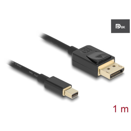 Delock Mini DisplayPort zu DisplayPort Kabel 8K 60 Hz 1 m DP 8K zertifiziert