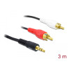Delock Kabel Audio 3,5 mm Klinkenstecker - 2 x Cinch Stecker 3 m