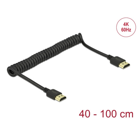 Delock HDMI Spiralkabel 4K 60 Hz