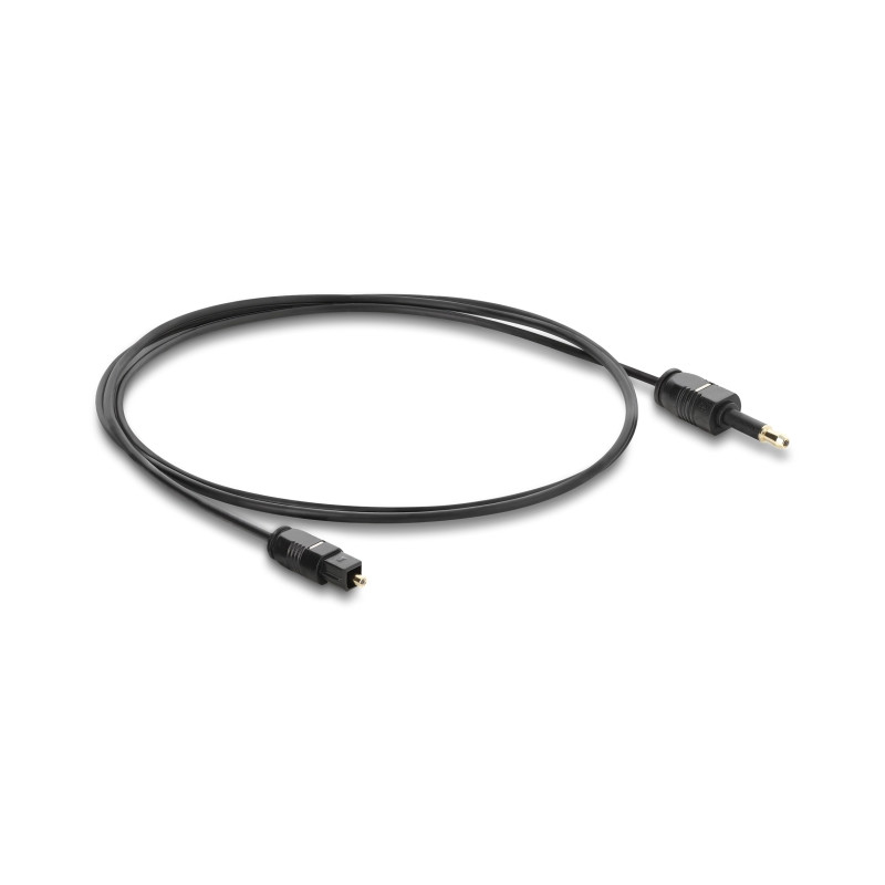 Delock TOSLINK Kabel mini TOSLINK 3,5 mm Stecker auf TOSLINK Stecker, Ø 2,2 mm, 1 m, schwarz