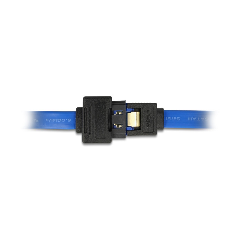 Delock Verlängerungskabel SATA 6 Gb/s Buchse gerade - SATA Stecker mit Einrastfunktion gerade 20 cm blau