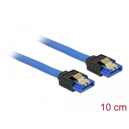 Delock Kabel SATA 6 Gb/s Buchse gerade - SATA Buchse gerade 10 cm blau mit Goldclips