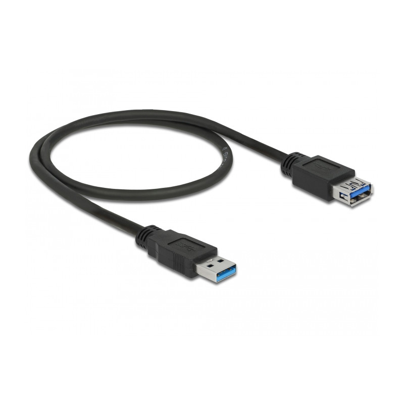 Delock USB 5 Gbps Verlängerungskabel Typ-A Stecker zu Buchse 0,5 m schwarz