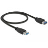 Delock USB 5 Gbps Verlängerungskabel Typ-A Stecker zu Buchse 0,5 m schwarz